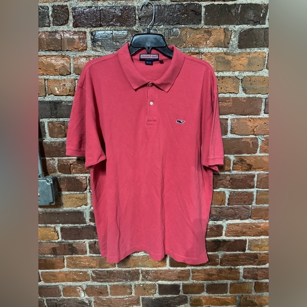 Vineyard Vines Men's Polo in Bright Pink Size Large